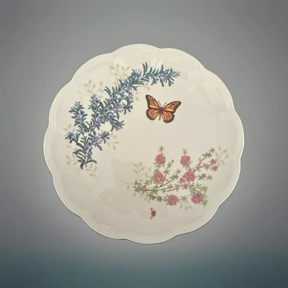 Lenox Butterfly Meadow Herbs Collection Monarch 10.75” Dinner Plate NEW with Tag
